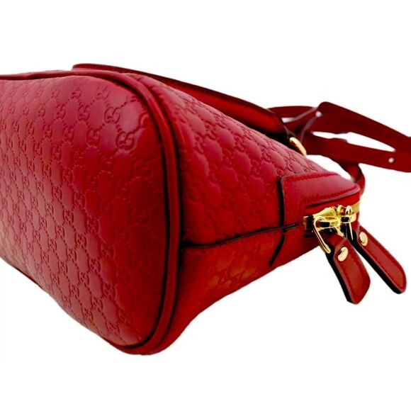 Auth Gucci Red Microguccisima Convertible 2way Mini Dome Satchel Crossbody - Picture 7 of 12